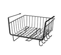 Cesta de metal negra para estante con portarrollos de 29x24x18 cm