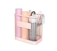 Cesta de metal organizadora de artículos de fitness for colchonetas de yoga y equipos de bádminton, elegante almacenamiento for el hogar(Gentle Pink - Medium)