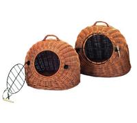 Cesta de mimbre con rejilla 50 × 46 × 36 cm marrón