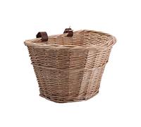 Cesta de Mimbre para Bicicleta de Carga Delantera, Adaptable a la Mayoría de Bicicletas, Ideal para Crucero de Playa, Bicicleta Estática y Eléctrica, (A)