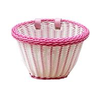 Cesta de mimbre pequeña en forma de D - Agarraderas Decoración de la Cesta de Bicicleta - Decoración de Bicicleta para Niños Niñeras, Secuestrador de Bicicletas, Pegatinas de Dibujos Animados
