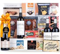Cesta de Navidad 2026 con Ibéricos de Bellota, Vinos y Turrones - Lote 205 | Lote Regalo con Ibéricos de Bellota, 4 Botellas, Turrón de Alicante, Bombones y Dulces · Tarjeta Personalizada Incluida