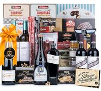 Cesta de Navidad 2026 con Paleta Ibérica, Queso, Cava y Vinos - Lote 218 | Lote Regalo Gourmet en Caja Trolley con Paleta de Cebo Ibérica, Bellota, Queso, Turrones y Dulces · Tarjeta Personalizada