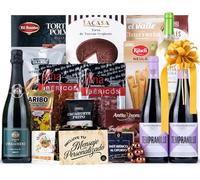 Cesta de Navidad con Ibericos de Bellota Gourmet 2025 (Lote 205) · Vinos Faustino & Ópera, Brut, Ibéricos, Turrones y Dulces · Incluye Tarjeta Personalizable · Regalo Corporativo o Familiar