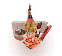 Cesta de Navidad para Regalar con Paleta de Cebo Ibérica, Embutidos y un Queso de la Serena. Cesta de Navidad completa para regalar a los empleados.