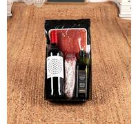 Cesta de Navidad y Lotes Gourmet | LOTE DT008-25 / en bandeja con vino Tempranillo D.O. Uclés, jamón reserva, llonganissa de Vic y aceite de oliva virgen extra D.O. Cazorla