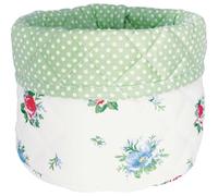 Cesta De Pan Greengate ALIVIA Blanca Con Flores Y Puntos Algodón 17x21 Cm