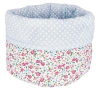 Cesta De Pan Greengate LOUISA Blanca Con Flores Y Puntos 17x21 Cm