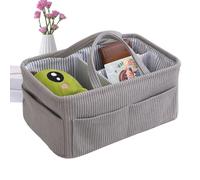 Cesta de pañales, portátil de pana de gran almacenamiento | Cesta de dormitorio para almacenamiento de pañales, para mesita de noche, oficina, cuarto de baño, viaje, toallitas de biberón niños y niñas