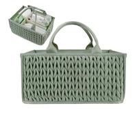 Cesta de pañales portátil - Organizador de pañales para bebé, almacenamiento con asas, práctico carrito para guardar pañales, toallitas húmedas, loción y juguetes, para viajes o en casa