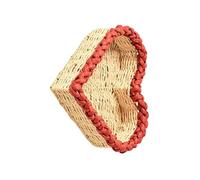 Cesta de papel tejida en forma de corazón para almacenamiento de escritorio y exhibición decorativa, sala de estar o dormitorio, caja de almacenamiento decorativa