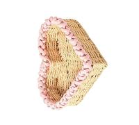 Cesta de papel tejida en forma de corazón para almacenamiento de escritorio y exhibición decorativa, sala de estar o dormitorio, caja de almacenamiento decorativa