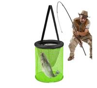 Cesta de para Peces capturados, Red Plegable para Captura Viva, Cesta de Malla Flotante portátil para cangrejos de río, bagre, Almacenamiento de Cebo, Agua Salada, en Agua Dulce