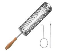 Cesta de parrilla - Cesta de barbacoa de acero inoxidable | Herramienta de parrilla rodante-accesorio de cocina al aire libre portátil, uso de regalo de cumpleaños de hoguera de camarones vegetales