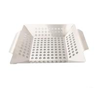 Cesta de parrilla de acero inoxidable para parrillas Weber - Cesta de barbacoa resistente de 24,5 cm y 34 cm de tamaño doble sin deformación con asas anchas resistentes al calor (24,5 cm)