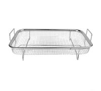 Cesta de parrilla para cocinar verduras, mariscos y pequeños cortes de carne en parrillas de llama abierta con mango resistente y base de malla de distribución uniforme del calor