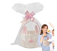 Cesta de Pascua con diseño de conejo, cesta de almacenamiento de cuerda de algodón, cesta de regalo, bolsa de huevos de Pascua, cesta de conejo para recuerdos de fiesta, decoraciones de Pascua
