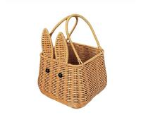 Cesta de Pascua de Belupai con, Canasta de Ratán de Conejito de Pascua Conejos Lindos Orejas de Almacenamiento Cestas de Picnic Picnic Canasta de Niña de Flores de Boda para