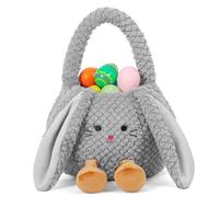 Cesta de Pascua de felpa para niños, bonito conejito de Pascua, bolsa de caza de huevos para niños y niñas, regalo de festivales