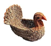 Cesta De Pavo De Bandeja De Escritorio Paleta De Maquillaje Cesta De Almacenamiento Redonda Organizador De Alimentos De Mimbre Cesta De Almacenamiento De Huevos Cesta De