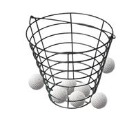 Cesta de pelota de golf - Contenedor de almacenamiento 25 x 25 x 24 cm, organizador de alambre metálico, cubo resistente con asa resistente y alta capacidad | Soporte de golf portátil para p