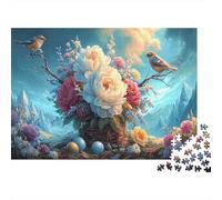 Cesta de Peony con Dos Aves y Huevos Puzzle 1000 Piezas Adultos - Vida Silvestre Rompecabezas, Regalo, Juego Familiar, Decoración del Hogar 70x50cm/1000pcs