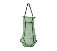 Cesta de pesca recubierta de nailon con borde de acero suave, red plegable para agua dulce y agua salada, verde (A-40 cm)