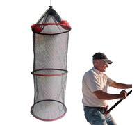 Cesta de pescado Jaula - Portapeces plegable para pescar, trampa de malla duradera | Contenedor de pescado seco flotante para barco, río, lago, en el muelle, cesta de almacenamiento exterior