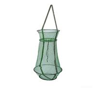 Cesta de pescado recubierta de nailon con borde de acero suave, trampa plegable para cangrejo para agua dulce y agua salada, equipo de pesca de color verde, tamaño grande (B-28 cm)