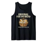 Cesta de Pescado y Pan, diseño de fe Jesús alimenta a los 5000 Camiseta sin Mangas