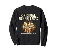 Cesta de Pescado y Pan, diseño de fe Jesús alimenta a los 5000 Sudadera