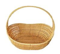 Cesta de Picnic de Mimbre, Cesta de Cosecha de ratán Natural con asa para Almacenamiento de Alimentos, cestas pequeñas para organización del hogar Picnic de Mimbre