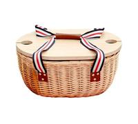 Cesta de Picnic para 2 Personas,Bolsas Tejidas Portátiles Bolso Fresco Aislado | Organizador para Camping Fiestas En Pareja Familia Parque Días Calurosos De Semana Santa