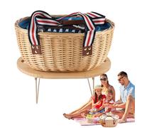 Cesta de Picnic para 2 Personas,Cesta de Almuerzo Portátil con Bolsa Aislante | Organizador para Camping Fiestas En Pareja Familia Parque Días Calurosos De Semana Santa