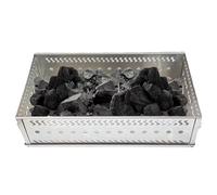 Cesta de piedra climatizada para exteriores - Gran soporte para piedras de sauna de acero inoxidable | Cesta de leña, soporte plegable para piedra de carbón vegetal, cesta de fuego al aire libre para