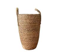 Cesta de Plantación Alta Natural de Mimbre para Flores, Maceta para Jardín en Casa, Decoración para Ropa Sucia, Cesta de Almacenamiento para Juguetes (Tamaño S 19x29cm)