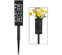 Cesta de plástico con forma de cono de flores para tumba, soporte de flores de cementerio al aire libre con agujeros de drenaje y estaca larga, jarrón de jardín resistente a la intemperie para