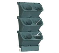 Cesta de plástico con riego automático para colgar en la pared, para ahorrar espacio, jardinería vertical en balcones, esquinas y cuidado de plantas de interior, color blanco (verde)