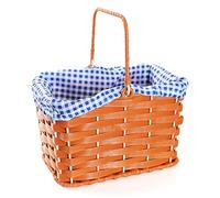 Cesta de plástico con tela de cuadros azul y asa, perfecta para la semana del libro escolar, personaje de cuento de hadas + accesorio de disfraz del día mundial del libro