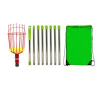 Cesta de recogida de frutas, recogedor de frutas telescópico de acero | Cesta de recogida ligera portátil desmontable de 4 m para ciruela, naranja, limón, pomelo, melocotón, pera