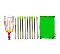 Cesta de recogida de frutas, recogedor de frutas telescópico de acero | Cesta de recogida ligera portátil desmontable de 4 m para ciruela, naranja, limón, pomelo, melocotón, pera