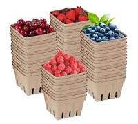 Cesta de recolección de fresas, contenedor de bayas, bandeja de fibra de pulpa, cesta de almacenamiento de verduras, cestas de granja ligeras con construcción resistente, soporte reutilizable para