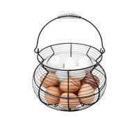 Cesta de recolección de huevos trenzada vintage - Organizador de cestas de alambre con asa decorativa | Cesta de recolección de huevos Porta cesta de alambre vintage