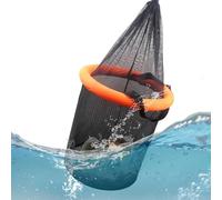 Cesta de Red Plegable para Peces - Jaula de Malla de señuelo de 45 cm, diseño de cordón portátil, de río, bagre, Agua Dulce, Agua Salada, Herramienta de Almacenamiento de con Mosca