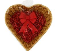 Cesta de regalo con forma de corazón de jacinto de agua, color natural, con relleno de papel rojo y papel de regalo, ideal para Navidad, San Valentín, bodas o cestas de regalo