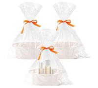 Cesta de regalo de 3 piezas con asa cesta tejida pequeña con bolsa de regalo cinta y papel de seda cestas vacías para artículos pequeños organizador de juguetes para bebés y mascotas.