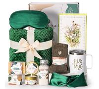 Cesta de regalo de cuidado personal para mujer, juego de spa relajante de cumpleaños, regalos con manta de franela de lujo, paquete de cuidado de condolencias, recuperate pronto pensando en ti para