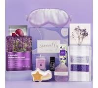 Cesta de regalo de cumpleaños para mujer, juego de spa de relajación, cajas de cuidado personal para ella, madre, amiga, hermana, regalo ideal para San Valentín y día de la madre (morado)