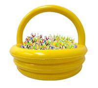 Cesta de regalo inflable grande de Pascua: 63 x 63 x 54 cm, cesta redonda de Pascua para jugar, jardín, patio, césped, decoración interior y exterior, no incluye regalos (amarillo) (1)