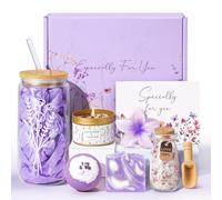 Cesta de regalo para adolescentes, regalos de cumpleaños para adolescentes, niñas, mujeres, cesta de regalo de autocuidado para mujeres, juego de vasos de cristal estéticos, para ella, mamá, hermana